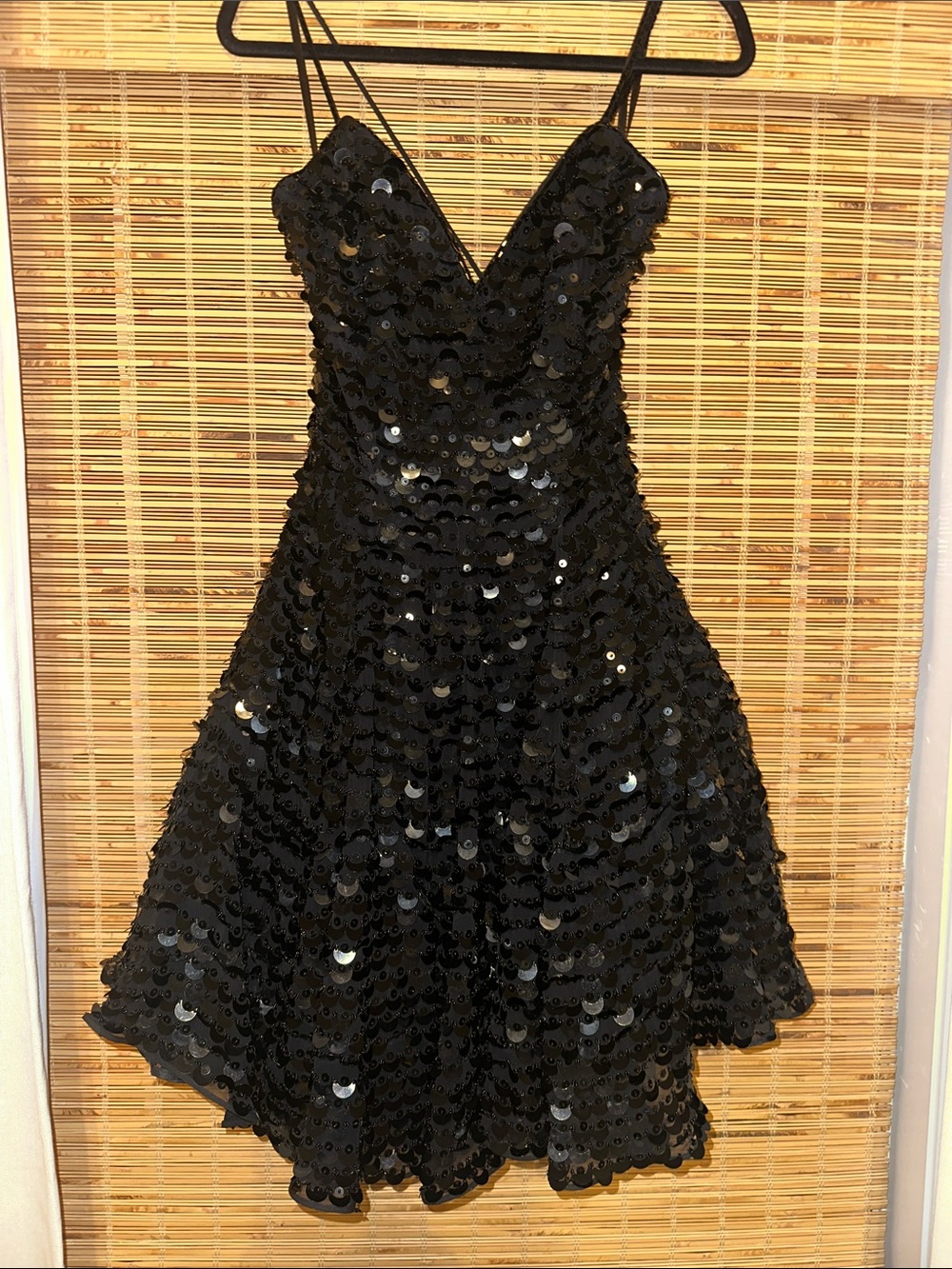 Stunning!✨ Vintage Y2K "Niteline" Black Sequin Mini Formal Cocktail Party Dress - Picture 1 of 9